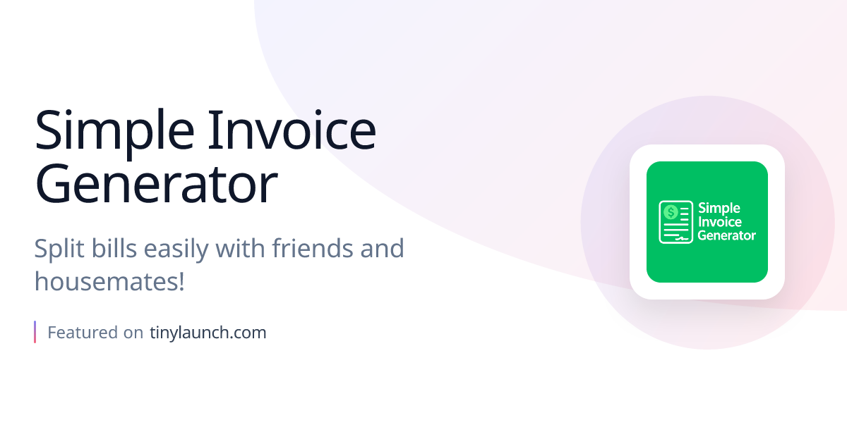 Simple Invoice Generator: Split bills easily with…