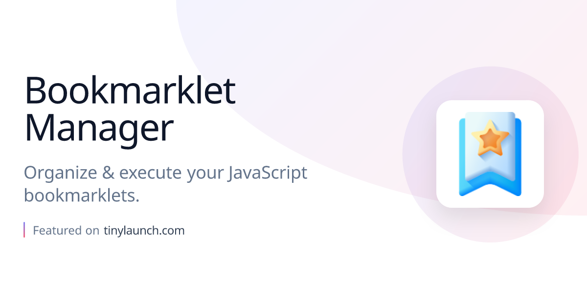Bookmarklet Manager - tinylaunch