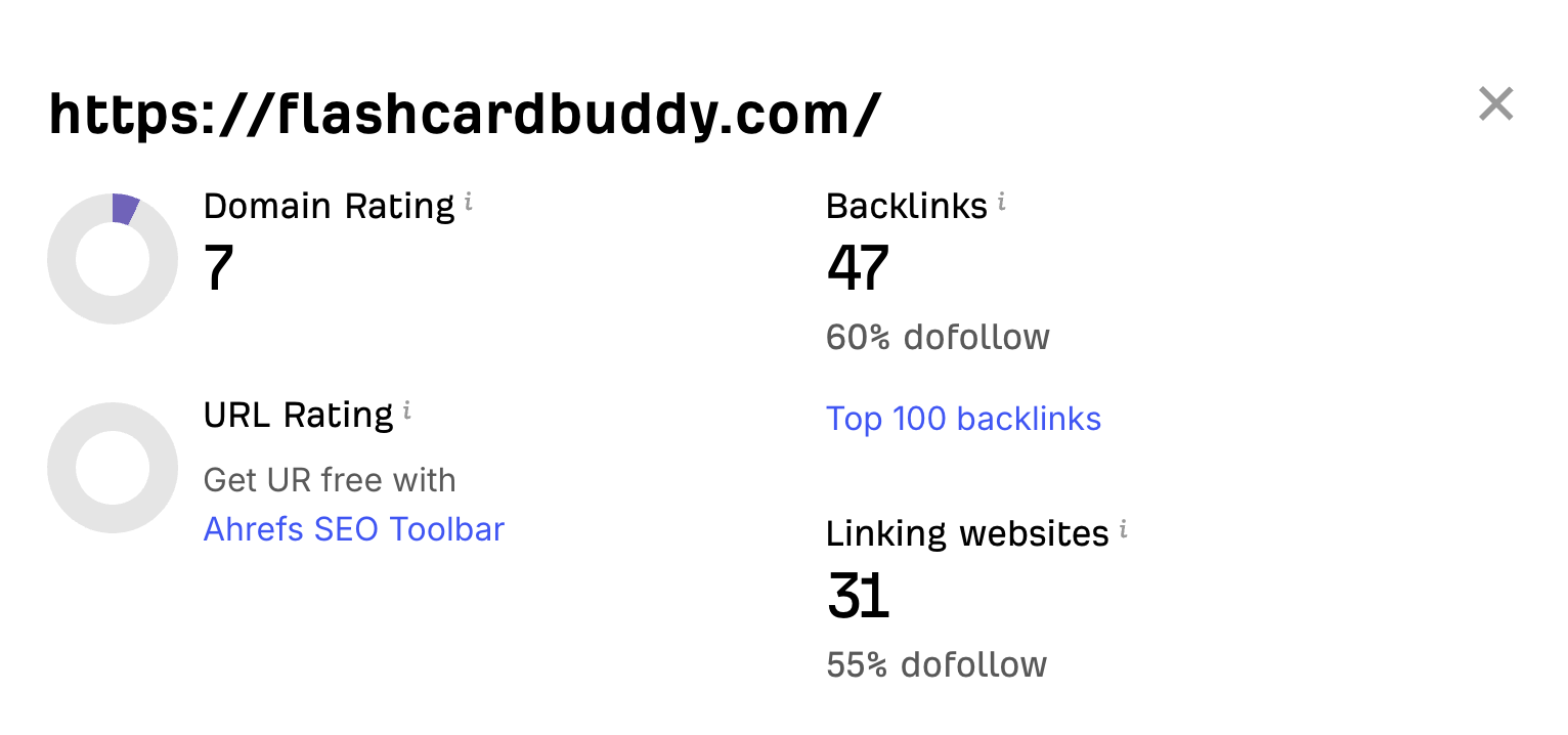 Flashcard Buddy before - DR 7